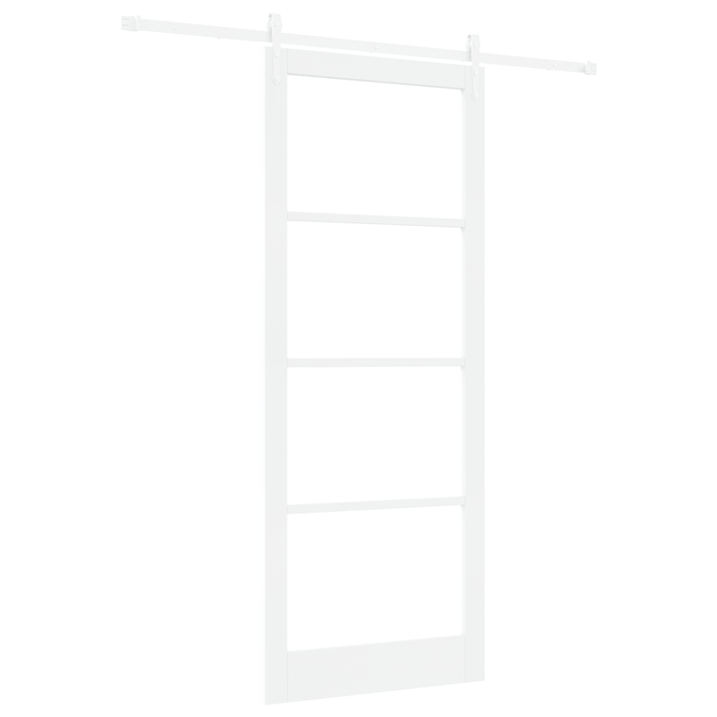 Casa si Gradina - Constructii - Usi interior, exterior si garaj - Usi interior - Set usa glisanta  cu kit de montaj Alb 93x232 cm Lemn Solid Pin - Infinity.ro
