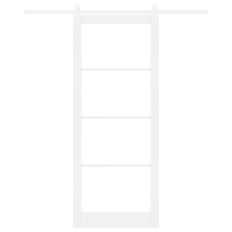 Casa si Gradina - Constructii - Usi interior, exterior si garaj - Usi interior - Set usa glisanta  cu kit de montaj Alb 93x232 cm Lemn Solid Pin - Infinity.ro