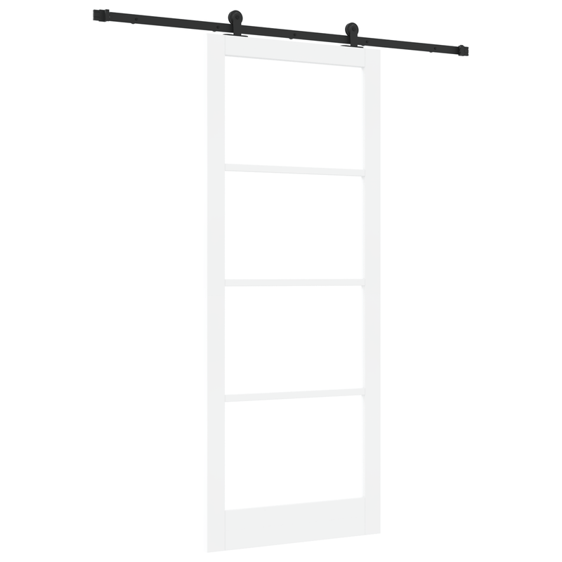 Casa si Gradina - Constructii - Usi interior, exterior si garaj - Usi interior - Usa glisanta  cu Set de Hardware 'ORKDAL'Lemn Solid Alb & Sticla - Infinity.ro