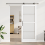 Casa si Gradina - Constructii - Usi interior, exterior si garaj - Usi interior - Usa glisanta  cu Set de Hardware 'ORKDAL'Lemn Solid Alb & Sticla - Infinity.ro