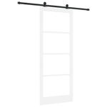 Casa si Gradina - Constructii - Usi interior, exterior si garaj - Usi interior - Usa glisanta  cu Set de Hardware 'ORKDAL'Lemn Solid Alb & Sticla - Infinity.ro