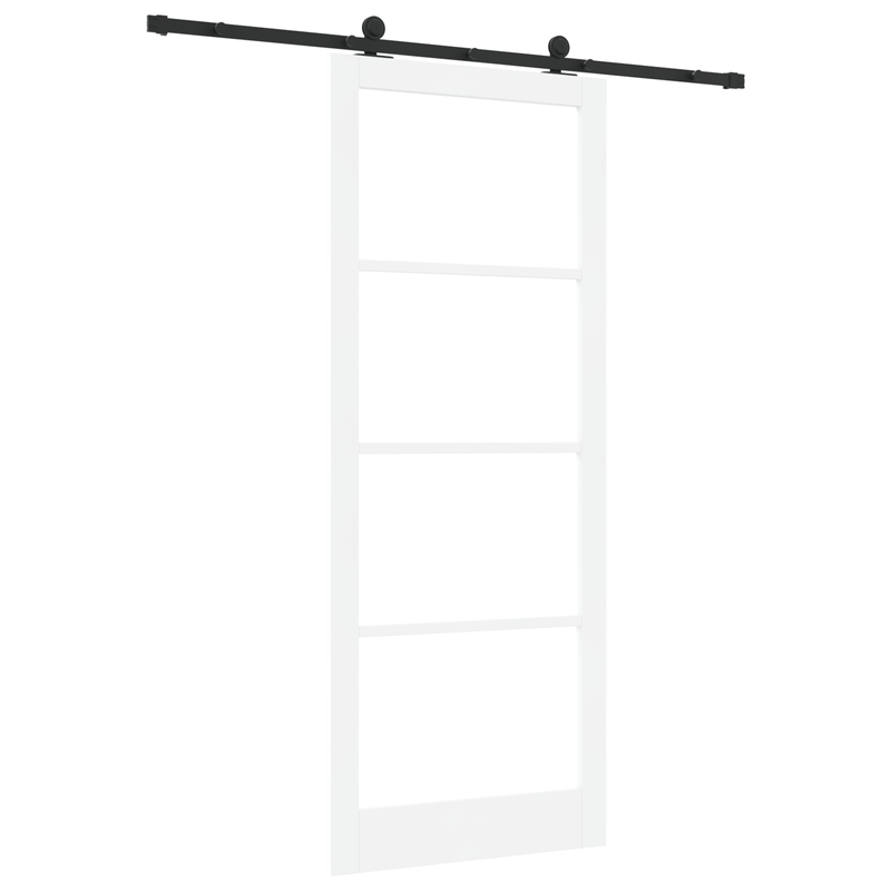 Casa si Gradina - Constructii - Usi interior, exterior si garaj - Usi interior - Usa glisanta  cu Set de Hardware 'ORKDAL'Lemn Solid Alb & Sticla - Infinity.ro