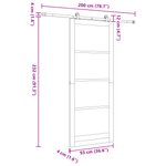 Casa si Gradina - Constructii - Usi interior, exterior si garaj - Usi interior - Usa glisanta  cu Set de Hardware 'ORKDAL'Lemn Solid Alb & Sticla - Infinity.ro