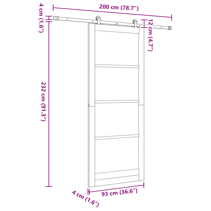 Casa si Gradina - Constructii - Usi interior, exterior si garaj - Usi interior - Usa glisanta  cu Set de Hardware 'ORKDAL'Lemn Solid Alb & Sticla - Infinity.ro