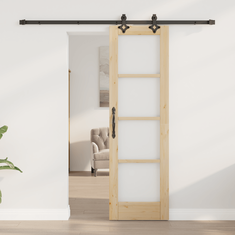 Casa si Gradina - Constructii - Usi interior, exterior si garaj - Usi interior - Usa glisanta  cu set de hardware 'ORKDAL'Lemn masiv si sticla - Infinity.ro