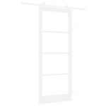 Casa si Gradina - Constructii - Usi interior, exterior si garaj - Usi interior - Set Usa Glisanta cu Hardware Alb 93x232 cm Lemn Masiv Pin - Infinity.ro