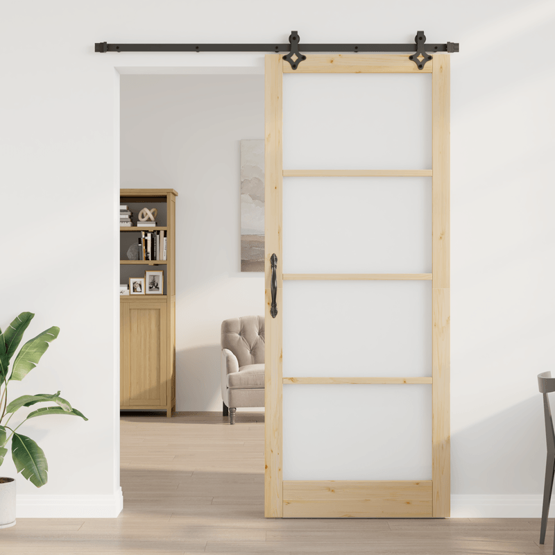 Casa si Gradina - Constructii - Usi interior, exterior si garaj - Usi interior - Usa Glisanta  cu Set Hardware 'ORKDAL'Lemn Solid & Sticla - Infinity.ro