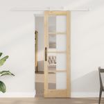 Casa si Gradina - Constructii - Usi interior, exterior si garaj - Usi interior - Usa Glisanta  cu Set de Accesorii 'ORKDAL'Lemn Solid & Sticla - Infinity.ro