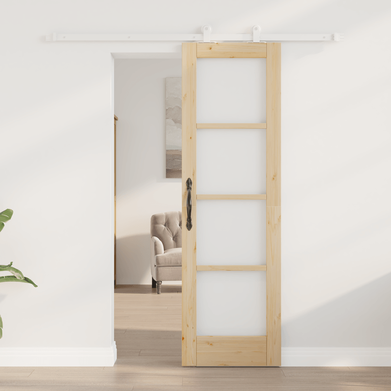 Casa si Gradina - Constructii - Usi interior, exterior si garaj - Usi interior - Usa Glisanta  cu Set de Accesorii 'ORKDAL'Lemn Solid & Sticla - Infinity.ro