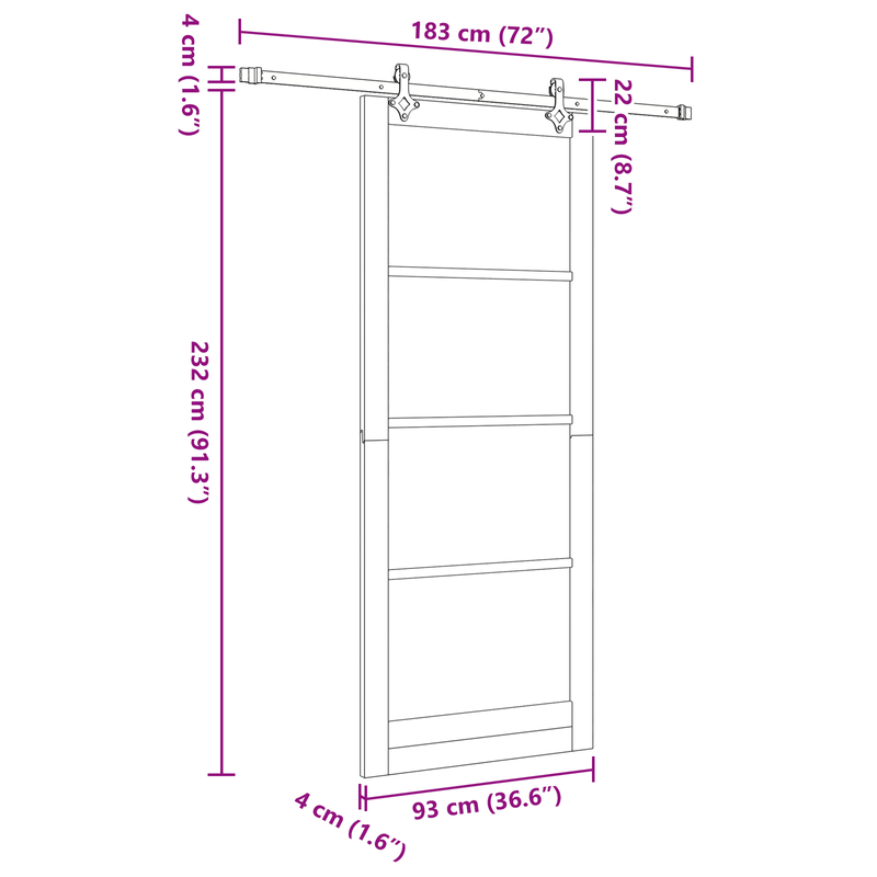 Casa si Gradina - Constructii - Usi interior, exterior si garaj - Usi interior - Usa Glisanta  cu Set Hardware 'ORKDAL'Lemn Solid & Sticla - Infinity.ro
