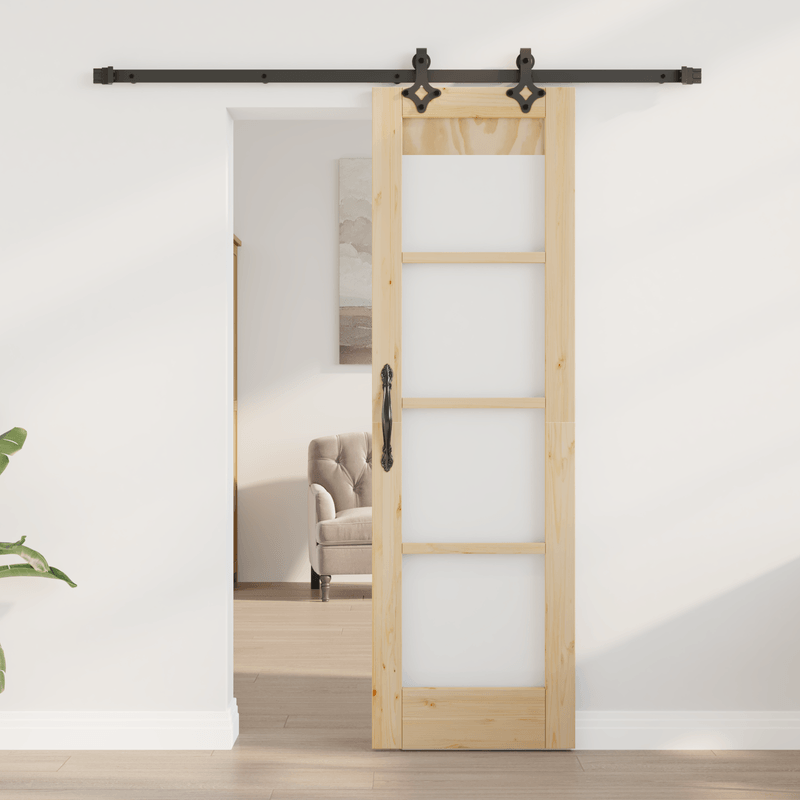 Casa si Gradina - Constructii - Usi interior, exterior si garaj - Usi interior - Usa glisanta  cu set hardware "ORKDAL" Lemn solid & Sticla - Infinity.ro