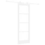 Casa si Gradina - Constructii - Usi interior, exterior si garaj - Usi interior - Usa Glisanta  cu Set de Accesorii 'ORKDAL'Alb din Lemn Masiv si Sticla - Infinity.ro