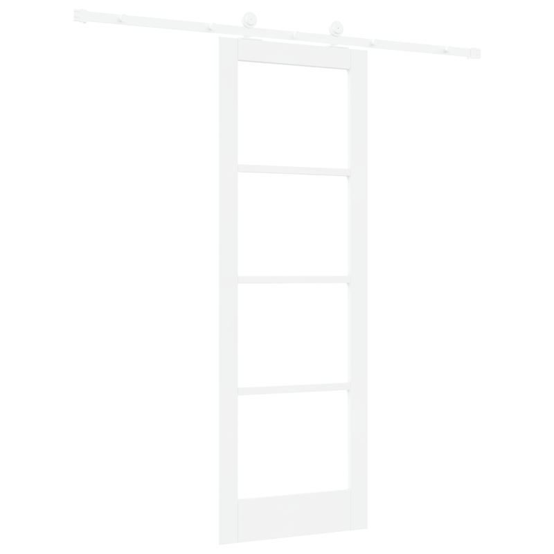 Casa si Gradina - Constructii - Usi interior, exterior si garaj - Usi interior - Usa Glisanta  cu Set de Accesorii 'ORKDAL'Alb din Lemn Masiv si Sticla - Infinity.ro