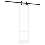 Casa si Gradina - Constructii - Usi interior, exterior si garaj - Usi interior - Usa Glisanta  cu Set de Accesorii 'ORKDAL'Alb Lemn Masiv & Sticla - Infinity.ro