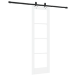 Casa si Gradina - Constructii - Usi interior, exterior si garaj - Usi interior - Usa Glisanta  cu Set de Accesorii 'ORKDAL'Alb Lemn Masiv & Sticla - Infinity.ro