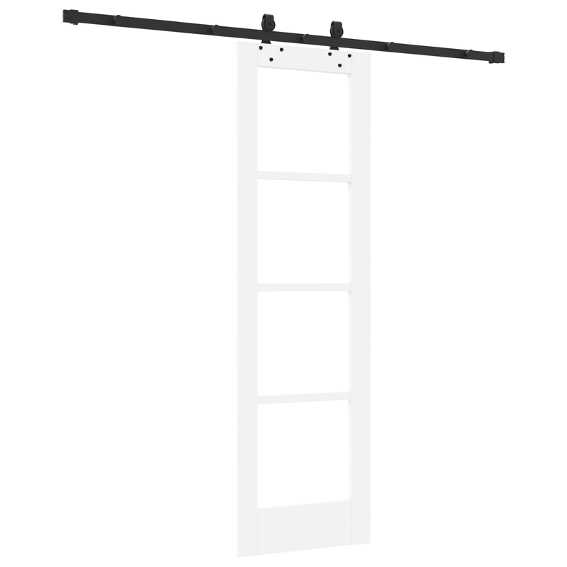 Casa si Gradina - Constructii - Usi interior, exterior si garaj - Usi interior - Usa Glisanta  cu Set de Accesorii 'ORKDAL'Alb Lemn Masiv & Sticla - Infinity.ro