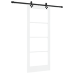 Casa si Gradina - Constructii - Usi interior, exterior si garaj - Usi interior - Usa Glisanta  cu Set de Accesorii 'ORKDAL'Alb din Lemn Masiv & Sticla - Infinity.ro