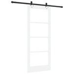 Casa si Gradina - Constructii - Usi interior, exterior si garaj - Usi interior - Usa Glisanta  cu Set de Accesorii 'ORKDAL'Alb din Lemn Masiv & Sticla - Infinity.ro