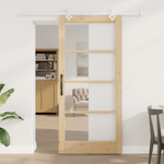 Casa si Gradina - Constructii - Usi interior, exterior si garaj - Usi interior - Usa glisanta  cu set de accesorii 93x202 cm Lemn masiv de pin - Infinity.ro