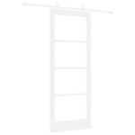 Casa si Gradina - Constructii - Usi interior, exterior si garaj - Usi interior - Set usa glisanta  cu kit de accesorii Alb 83x211 cm Lemn masiv Pin - Infinity.ro
