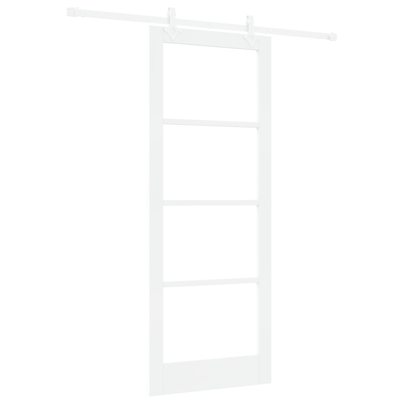 Casa si Gradina - Constructii - Usi interior, exterior si garaj - Usi interior - Set usa glisanta  cu kit de accesorii Alb 83x211 cm Lemn masiv Pin - Infinity.ro