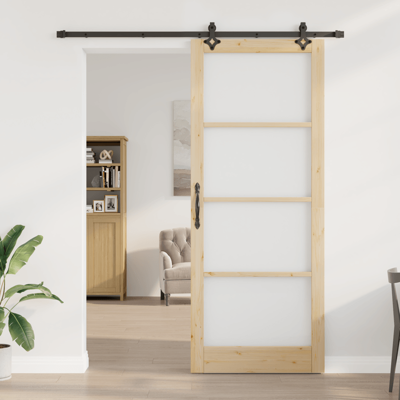 Casa si Gradina - Constructii - Usi interior, exterior si garaj - Usi interior - Set usi glisante  cu hardware 'ORKDAL'Lemn masiv si sticla - Infinity.ro