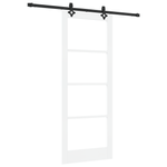 Casa si Gradina - Constructii - Usi interior, exterior si garaj - Usi interior - Usa glisanta  cu set hardware "ORKDAL" Alb din MDF solid si sticla - Infinity.ro