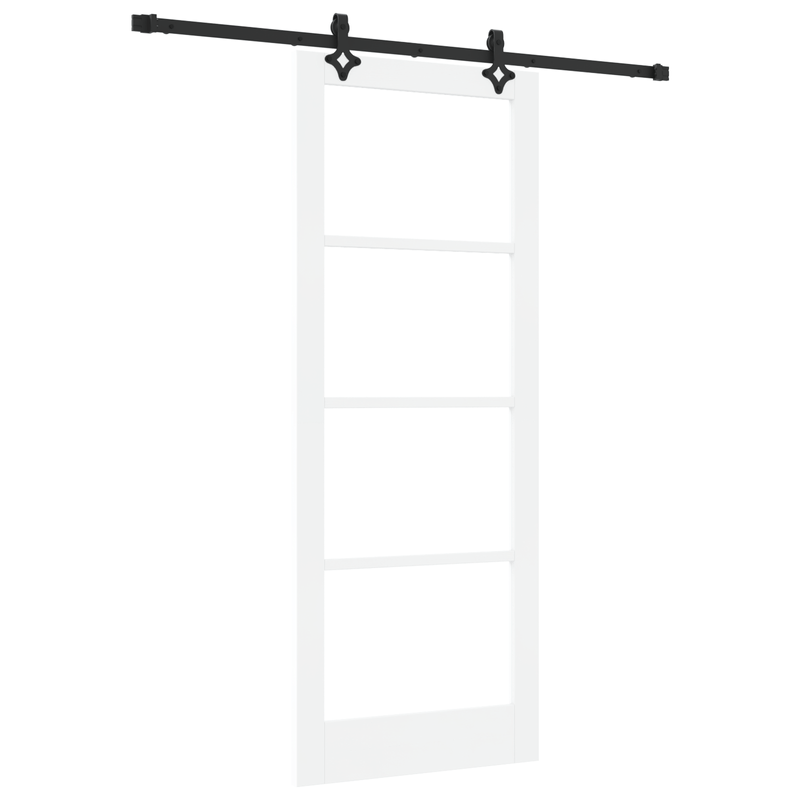Casa si Gradina - Constructii - Usi interior, exterior si garaj - Usi interior - Usa glisanta  cu set hardware "ORKDAL" Alb din MDF solid si sticla - Infinity.ro