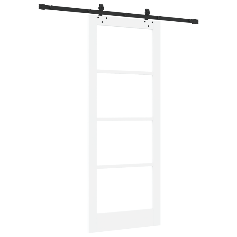 Casa si Gradina - Constructii - Usi interior, exterior si garaj - Usi interior - Usa glisanta  cu set hardware "ORKDAL" Alb din MDF solid si sticla - Infinity.ro