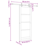 Casa si Gradina - Constructii - Usi interior, exterior si garaj - Usi interior - Usa glisanta  cu set hardware "ORKDAL" Alb din MDF solid si sticla - Infinity.ro