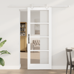 Casa si Gradina - Constructii - Usi interior, exterior si garaj - Usi interior - Set Usa Glisanta  cu Hardware Alb 78x202 cm Lemn Masiv Pin - Infinity.ro
