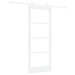 Casa si Gradina - Constructii - Usi interior, exterior si garaj - Usi interior - Usa glisanta  cu set de accesorii 'ORKDAL'Alb din lemn solid si sticla - Infinity.ro