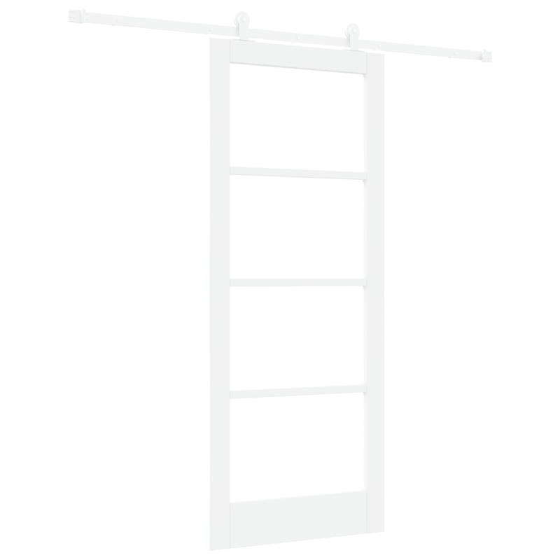 Casa si Gradina - Constructii - Usi interior, exterior si garaj - Usi interior - Usa glisanta  cu set de accesorii 'ORKDAL'Alb din lemn solid si sticla - Infinity.ro