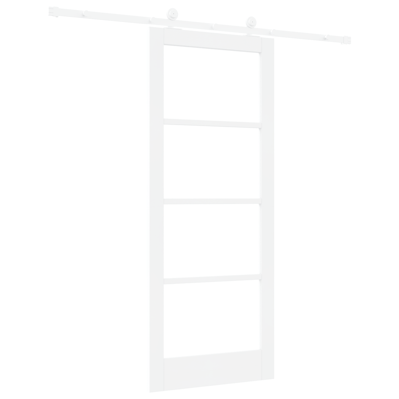 Casa si Gradina - Constructii - Usi interior, exterior si garaj - Usi interior - Usa glisanta  cu set de accesorii 'ORKDAL'Alb din lemn solid si sticla - Infinity.ro