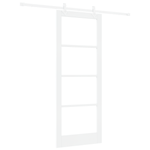 Casa si Gradina - Constructii - Usi interior, exterior si garaj - Usi interior - Set Usa cu Glisare  cu Accesorii Alb 83x211 cm Lemn Masiv de Pin - Infinity.ro