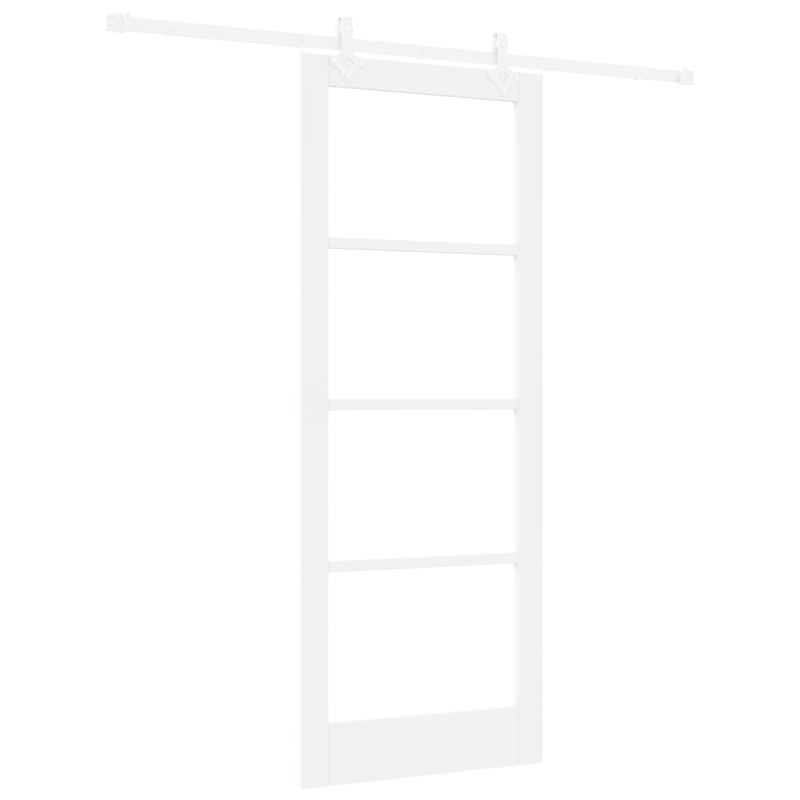 Casa si Gradina - Constructii - Usi interior, exterior si garaj - Usi interior - Set Usa cu Glisare  cu Accesorii Alb 83x211 cm Lemn Masiv de Pin - Infinity.ro