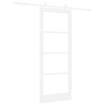 Casa si Gradina - Constructii - Usi interior, exterior si garaj - Usi interior - Set Usa cu Glisare  cu Accesorii Alb 83x211 cm Lemn Masiv de Pin - Infinity.ro