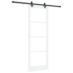 Casa si Gradina - Constructii - Usi interior, exterior si garaj - Usi interior - Set Usa Glisanta  cu Hardware "ORKDAL" Alb Lemn Solid si Sticla - Infinity.ro
