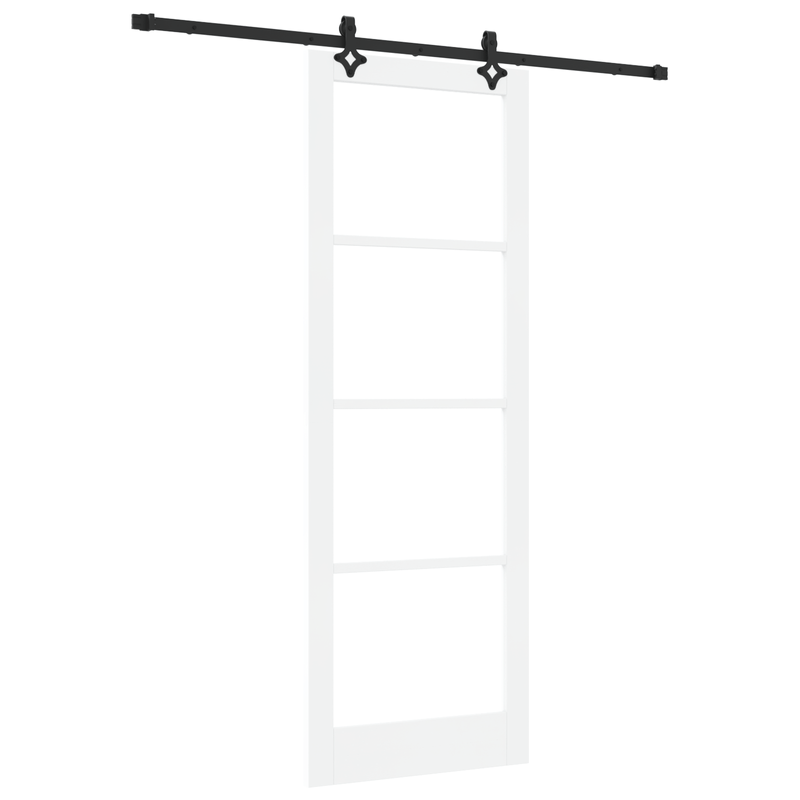 Casa si Gradina - Constructii - Usi interior, exterior si garaj - Usi interior - Set Usa Glisanta  cu Hardware "ORKDAL" Alb Lemn Solid si Sticla - Infinity.ro