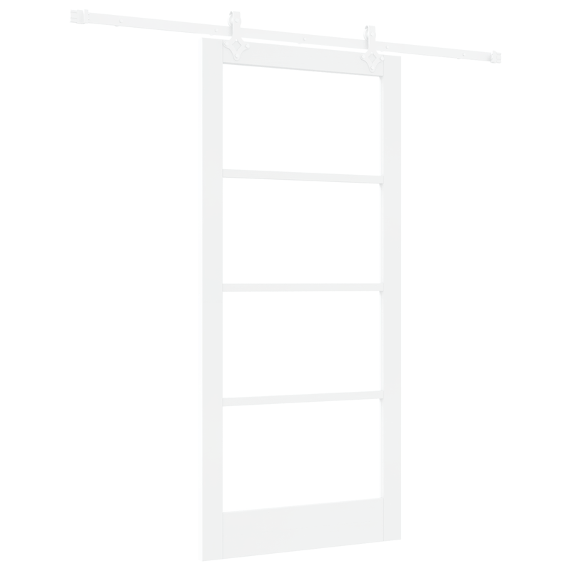 Casa si Gradina - Constructii - Usi interior, exterior si garaj - Usi interior - Usa Glisanta  cu Set de Hardware Alb 93x202 cm Lemn Solid Pin - Infinity.ro