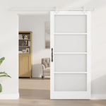 Casa si Gradina - Constructii - Usi interior, exterior si garaj - Usi interior - Usa Glisanta  cu Set de Hardware Alb 93x202 cm Lemn Solid Pin - Infinity.ro