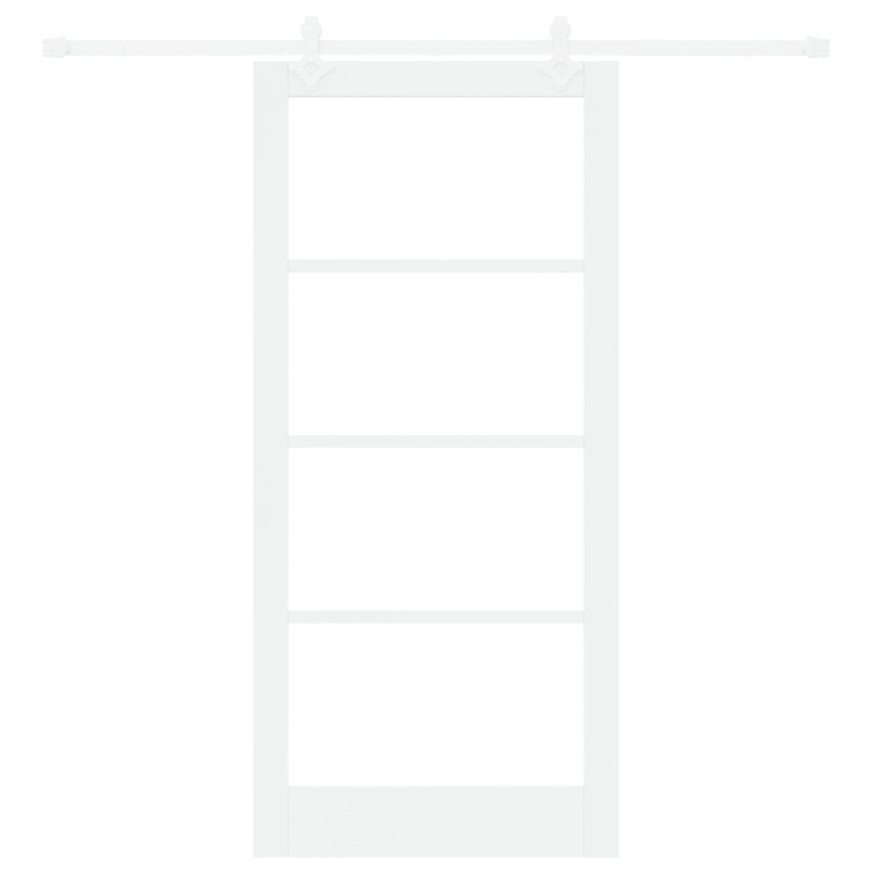 Casa si Gradina - Constructii - Usi interior, exterior si garaj - Usi interior - Usa Glisanta  cu Set de Hardware Alb 93x202 cm Lemn Solid Pin - Infinity.ro