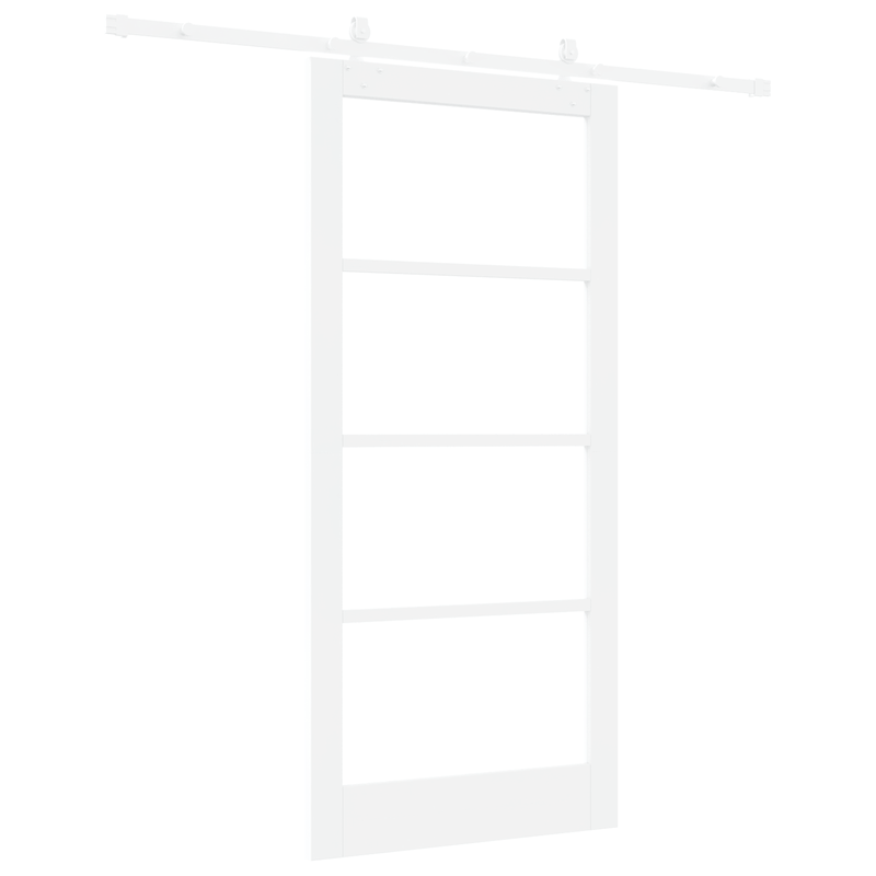 Casa si Gradina - Constructii - Usi interior, exterior si garaj - Usi interior - Usa Glisanta  cu Set de Hardware Alb 93x202 cm Lemn Solid Pin - Infinity.ro
