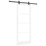 Casa si Gradina - Constructii - Usi interior, exterior si garaj - Usi interior - Usa glisanta  cu set de accesorii 'ORKDAL'Alb Lemn Solid & Sticla - Infinity.ro