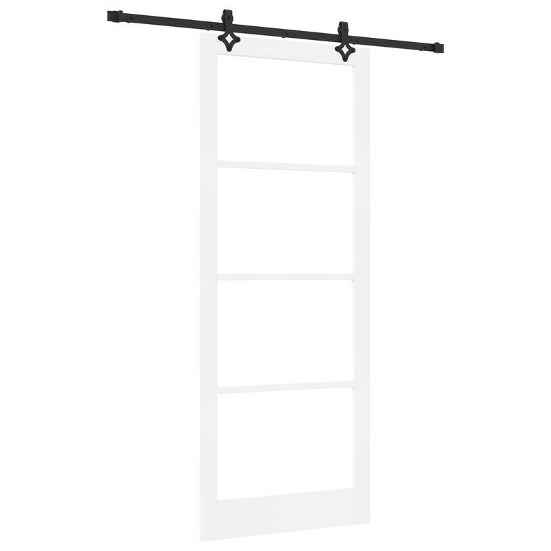 Casa si Gradina - Constructii - Usi interior, exterior si garaj - Usi interior - Usa glisanta  cu set de accesorii 'ORKDAL'Alb Lemn Solid & Sticla - Infinity.ro