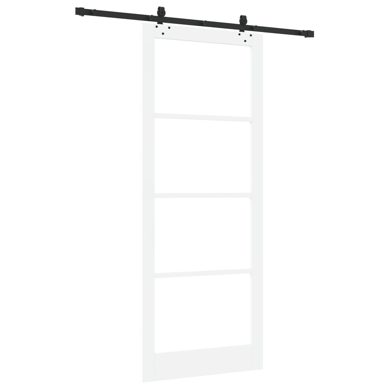 Casa si Gradina - Constructii - Usi interior, exterior si garaj - Usi interior - Usa glisanta  cu set de accesorii 'ORKDAL'Alb Lemn Solid & Sticla - Infinity.ro