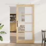 Casa si Gradina - Constructii - Usi interior, exterior si garaj - Usi interior - Usa glisanta  cu set de accesorii 'ORKDAL'Lemn masiv & Sticla - Infinity.ro