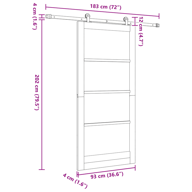 Casa si Gradina - Constructii - Usi interior, exterior si garaj - Usi interior - Usa glisanta  cu set de accesorii 'ORKDAL'Lemn masiv & Sticla - Infinity.ro