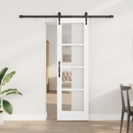 Casa si Gradina - Constructii - Usi interior, exterior si garaj - Usi interior - Set usa glisanta  cu accesorii Alb 61x198.5 cm Lemn masiv de pin - Infinity.ro
