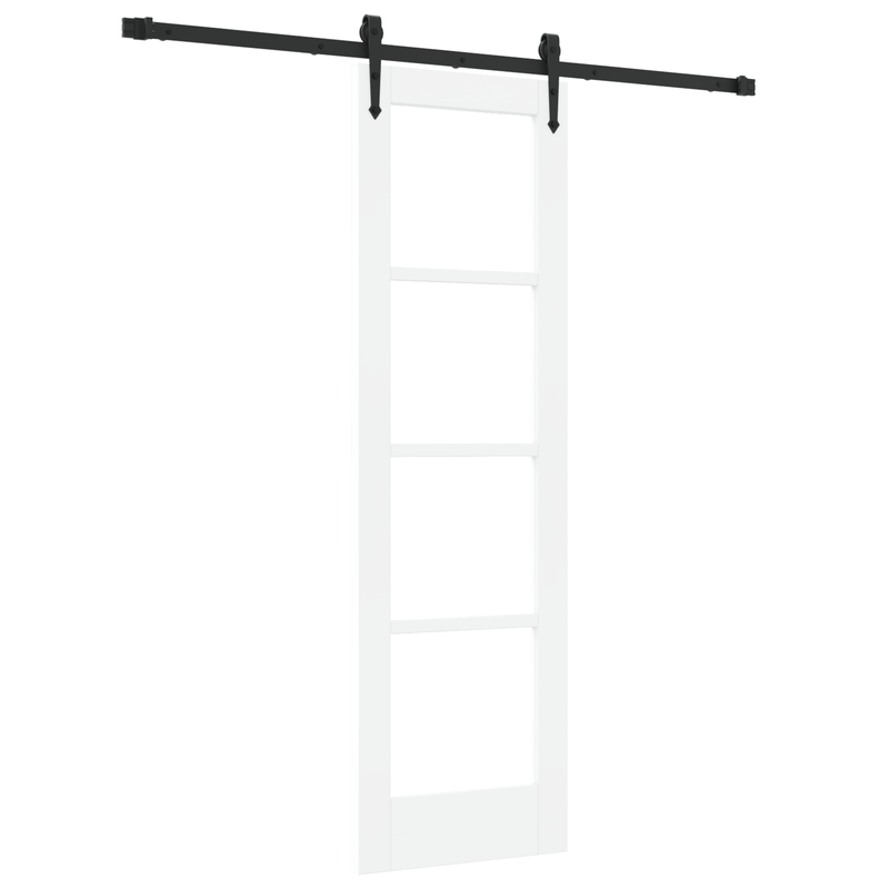 Casa si Gradina - Constructii - Usi interior, exterior si garaj - Usi interior - Set usa glisanta  cu accesorii Alb 61x198.5 cm Lemn masiv de pin - Infinity.ro